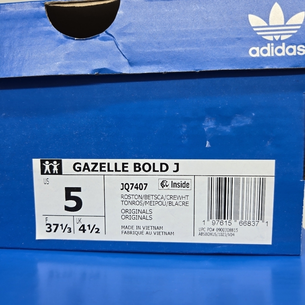 New Adidas Gazelle Bold J Rose Tone Better Scarlet Big Kids Shoes Size 5 - Picture 8 of 8
